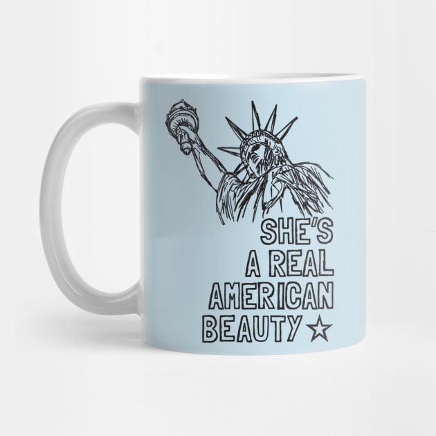 She's A Real American Beauty: Patriotic Statue Of Liberty Sketch by TwistedCharm